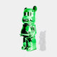 Forest Green Bear Sculpture 135cm - Side View, showcasing the vibrant green electroplated finish.