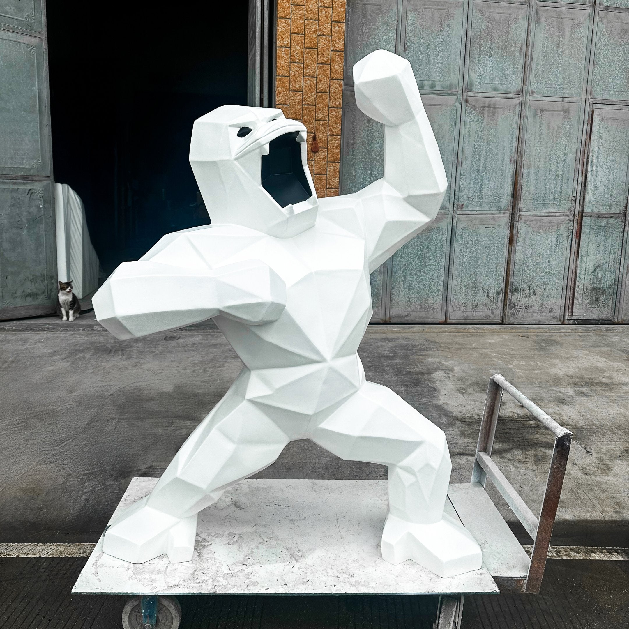 Ghost White Gorilla Sculpture - 135cm