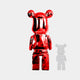 Ruby Red Bear Sculpture 135cm - Rear View, exhibiting the flawless red mirror finish from behind.