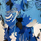 The Luminara Blue II Butterfly Paper 3D Wall Art by Giant Sculptures is a handcrafted piece featuring blue, black, and white butterfly cutouts over a light blue backdrop. Various sizes and styles of butterflies create a lively three-dimensional effect.