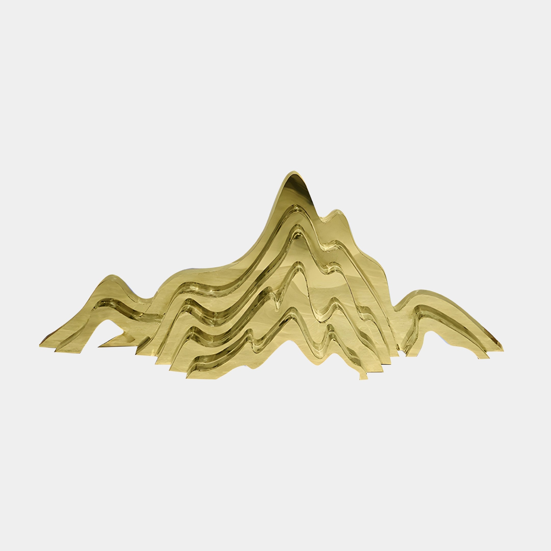 Mountain Range Gold Abstract Steel Sculptures