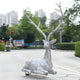 Luminous Stag II Silver Steel LED Sculpture - 125cm