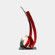 Ribbon Red Abstract Steel Sculpture - 73cm