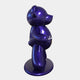 The Gacko Purple Lamborghini Bear Sculpture by Giant Sculptures is a sleek, deep blue bear with smooth curves and a glossy finish, standing on a matching round base. In pop art style, it faces right with Purple Lamborghini Bear elegantly inscribed in white script on its side.