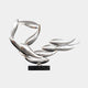 Breeze Silver Organic Abstract Steel Sculpture - 74cm