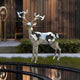 Mystic Deer Geometric Steel Outdoor Sculpture - 197cm