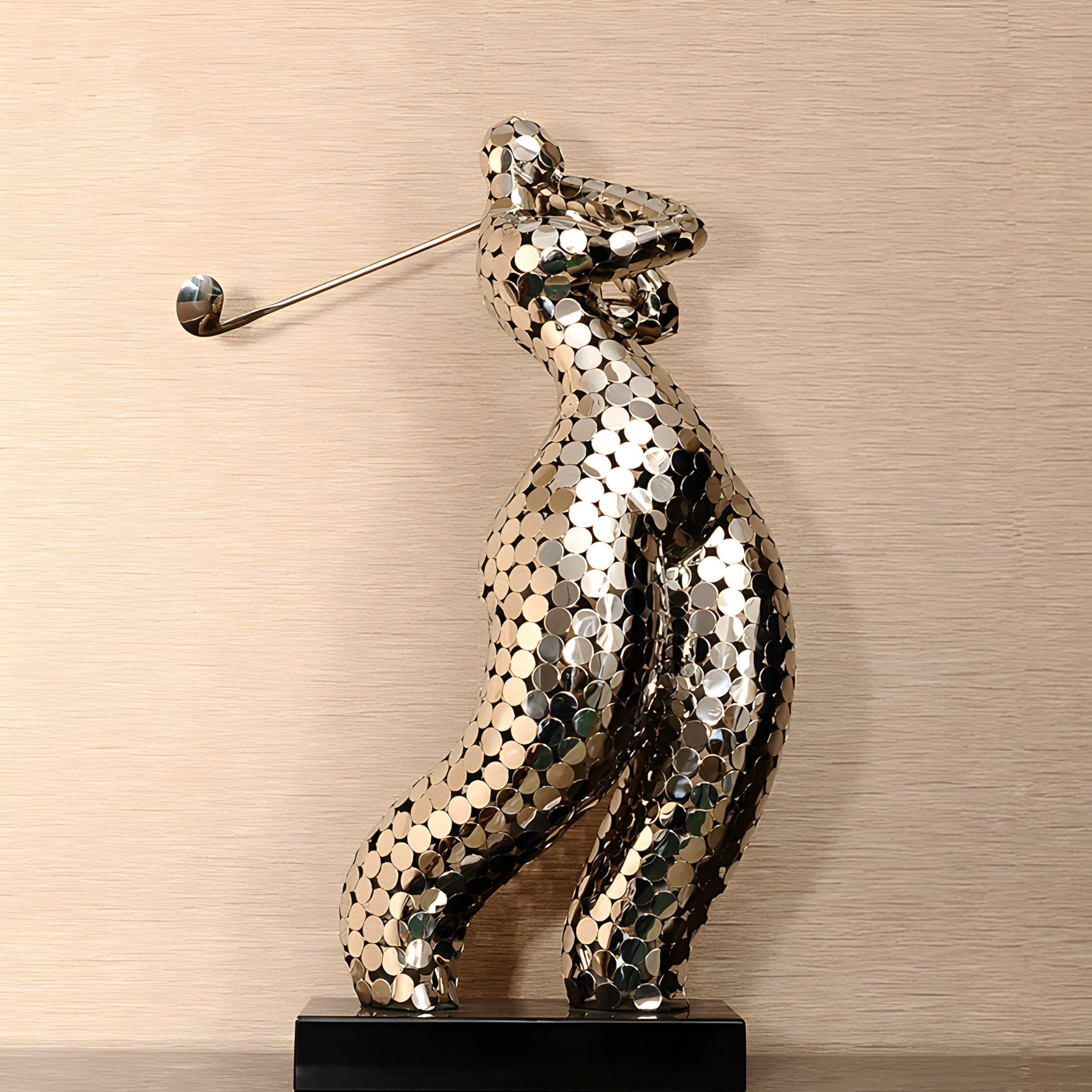 Solace Golf Silver Abstract Steel Sculpture - 86cm