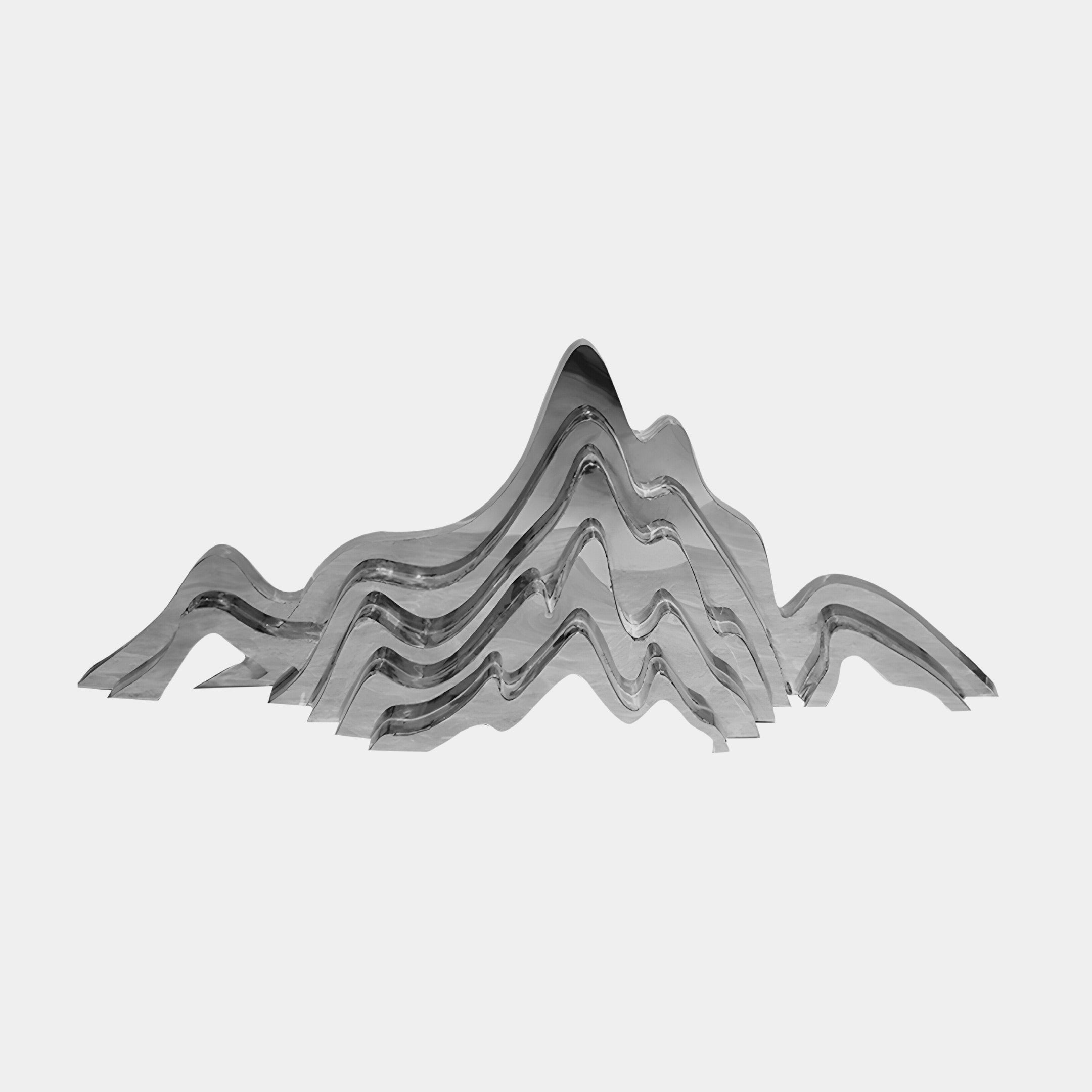 Mountain Range Silver Abstract Steel Sculptures