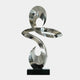 Serpentine II Silver Abstract Steel Sculpture - 87cm