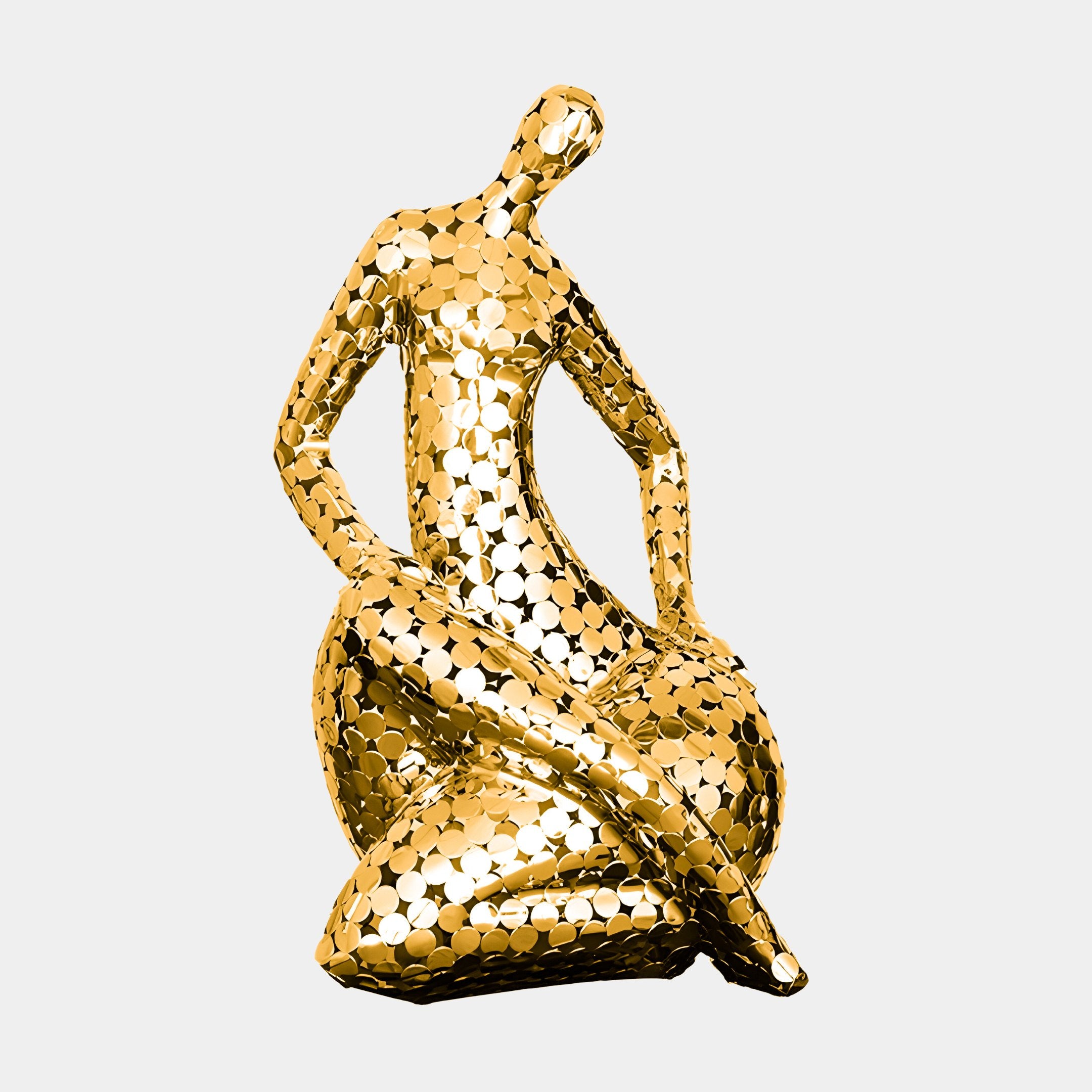 Solace Gold Abstract Steel Sculpture - 81cm