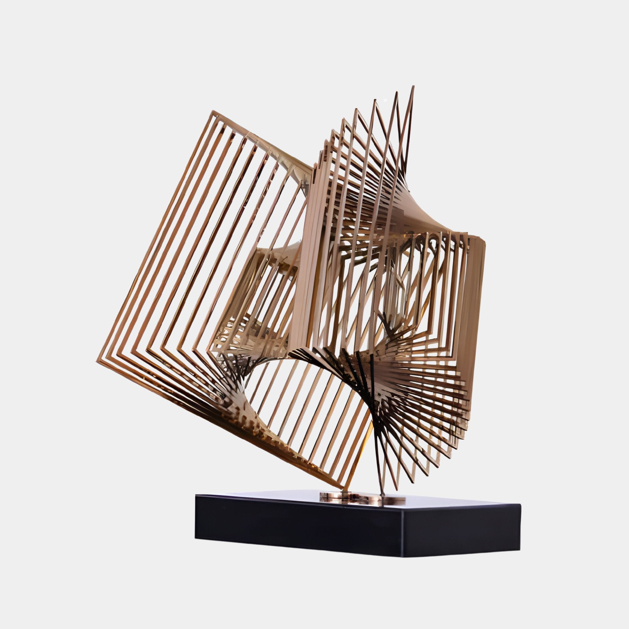 Quantum Copper Geometric Steel Sculpture - 46cm