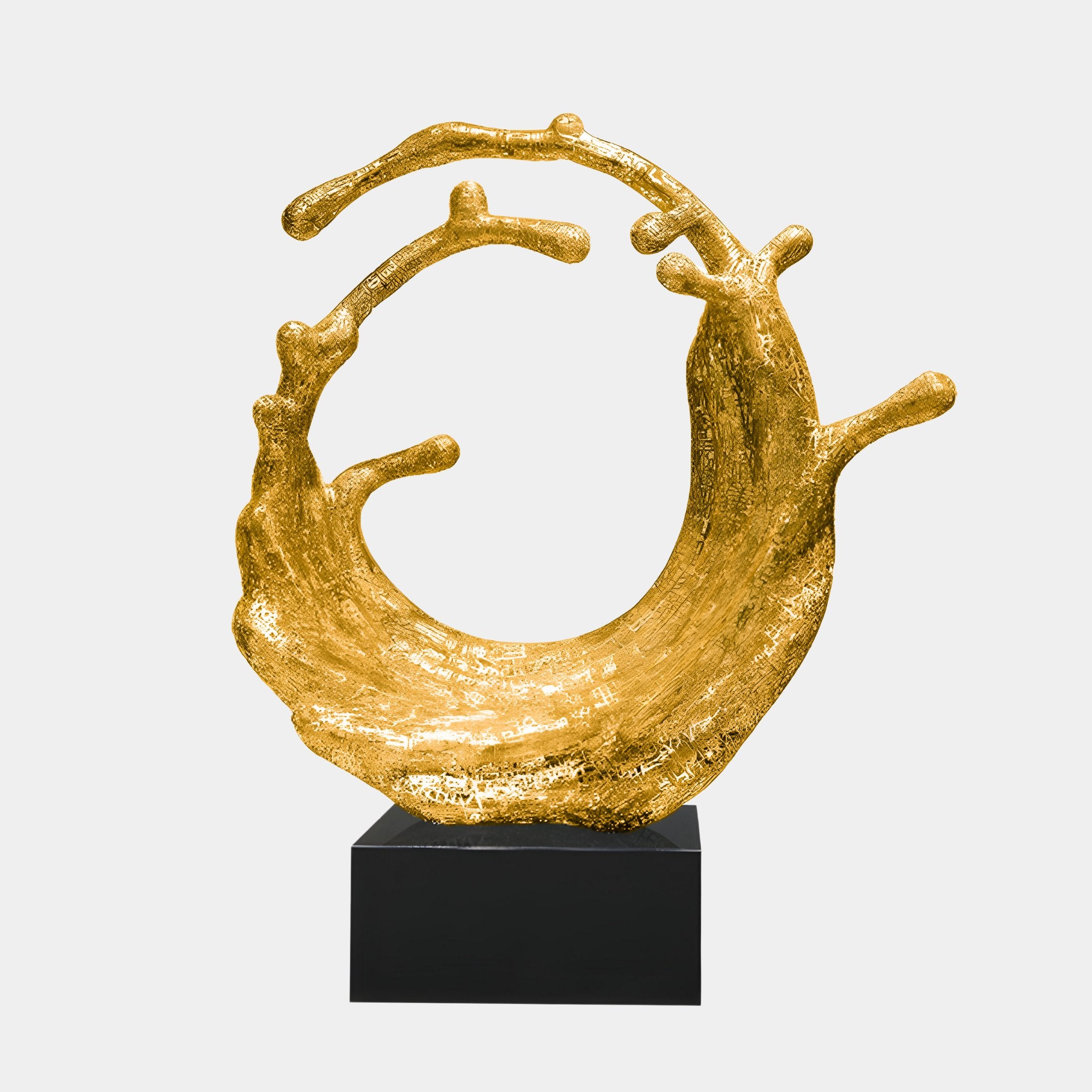 Timeless Wave Gold Organic Steel Sculpture - 117cm