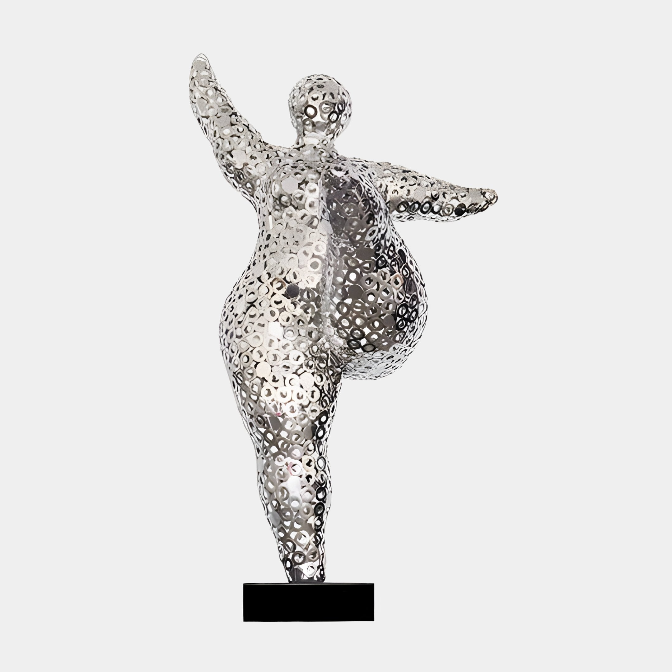 Nimbus Silver Organic Steel Sculpture - 95cm