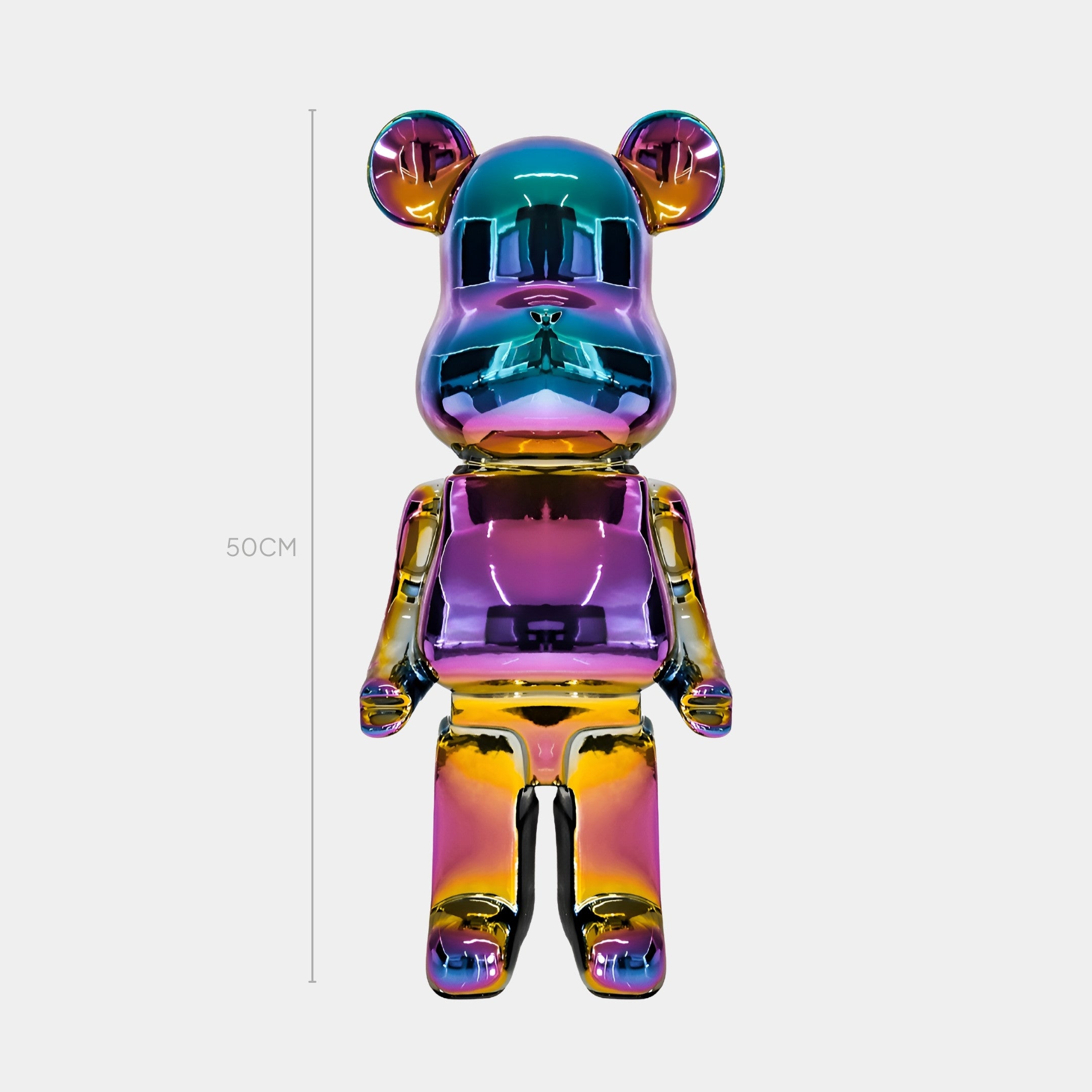 50cm Colour Shift bear sculpture with dynamic chromatic transitions, front view.