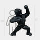 Front view of 165cm Black Stone Gorilla Sculpture showcasing black marble-like finish, ideal for luxury modern decor.