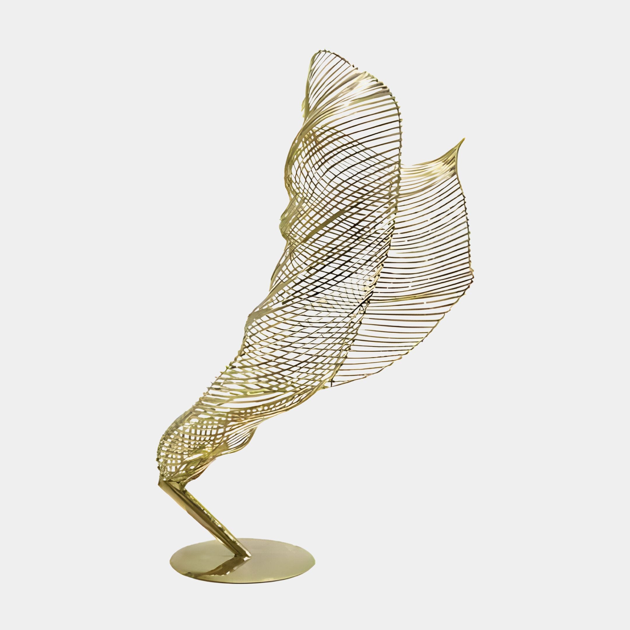 Tornado II Gold Organic Steel Sculpture - 155cm