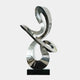 Serpentine III Silver Abstract Steel Sculpture - 77cm