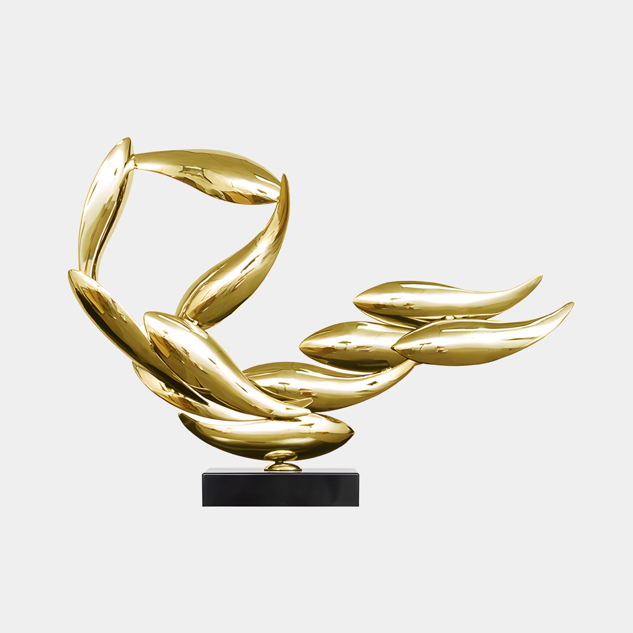 Breeze Gold Organic Abstract Steel Sculpture - 74cm