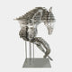 Rising Stallion Silver Steel Horse Sculpture - 160cm