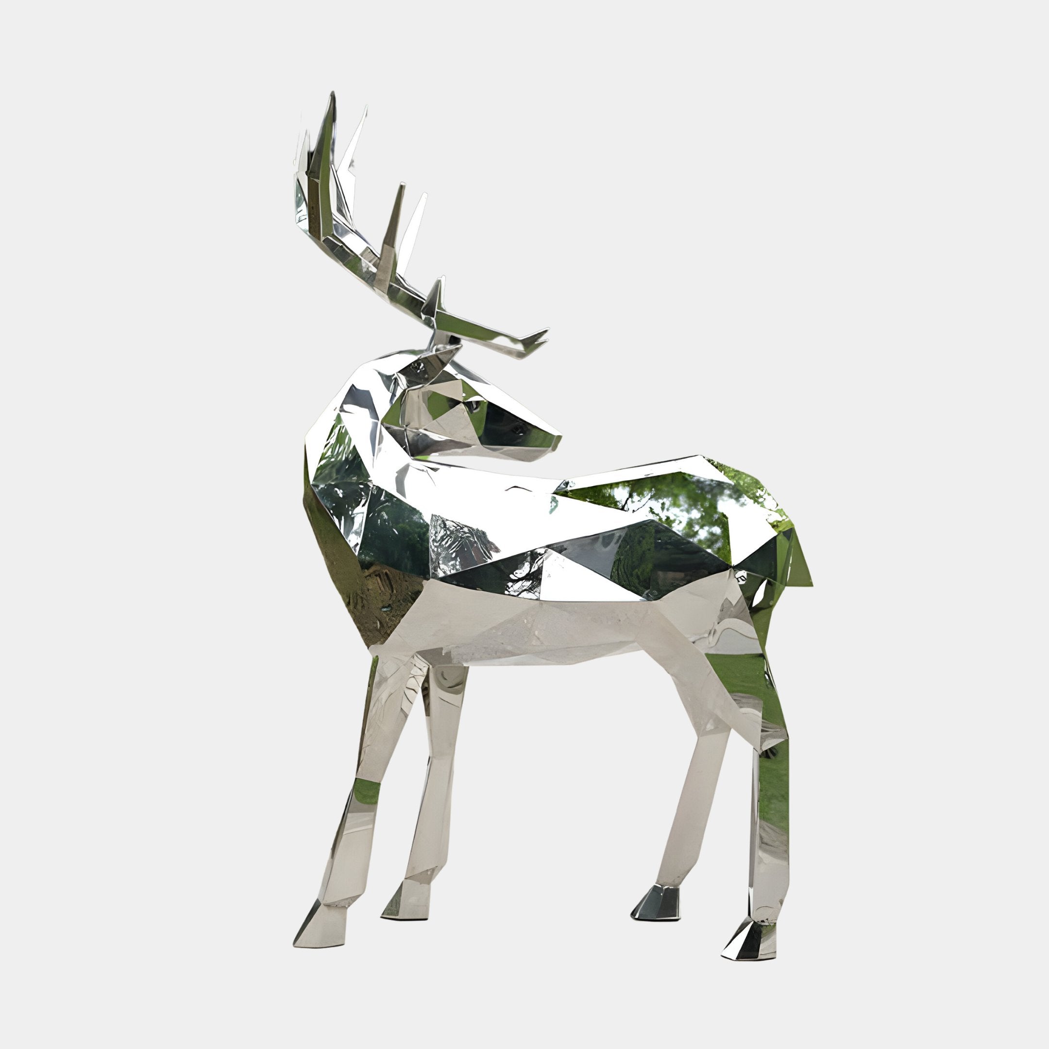 Noble Deer Geometric Steel Sculpture - 158cm