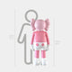 Soft Pink Iconify sculpture 135cm standing, front view, with delicate pink finish, warm and modern design.