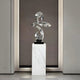 Serpentine II Silver Abstract Steel Sculpture - 87cm