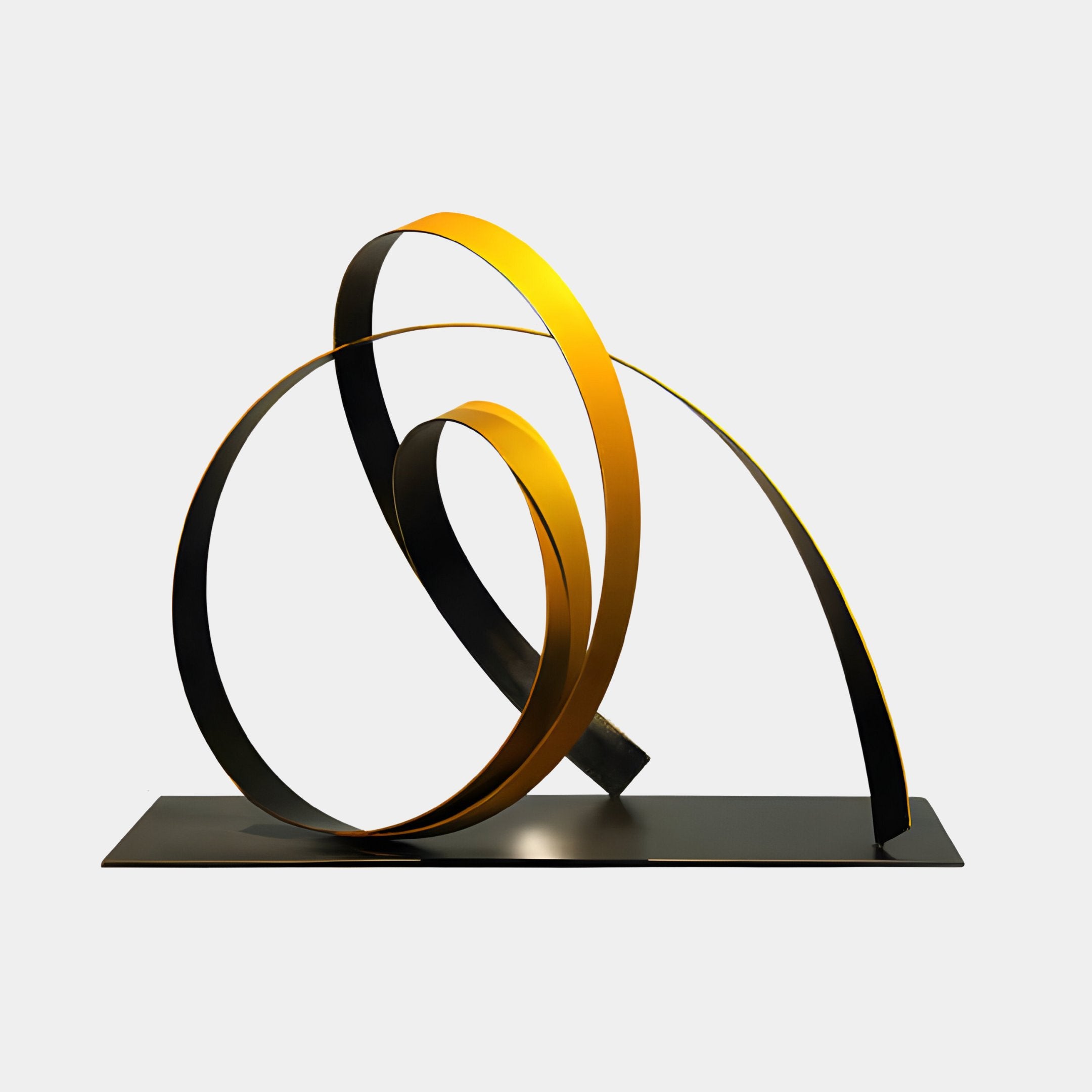 Ribbon Gold III Abstract Steel Sculpture - 75cm