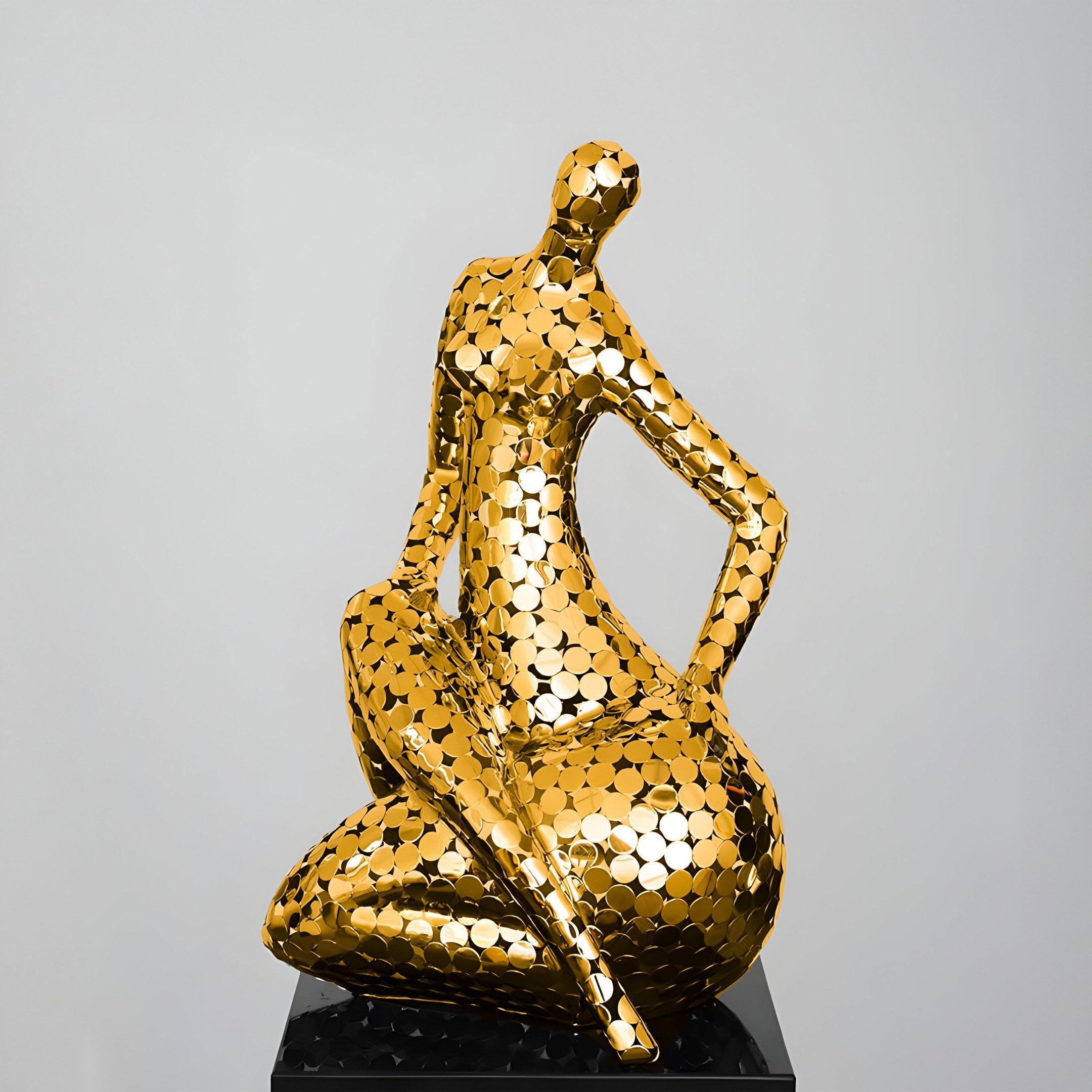 Solace Gold Abstract Steel Sculpture - 81cm