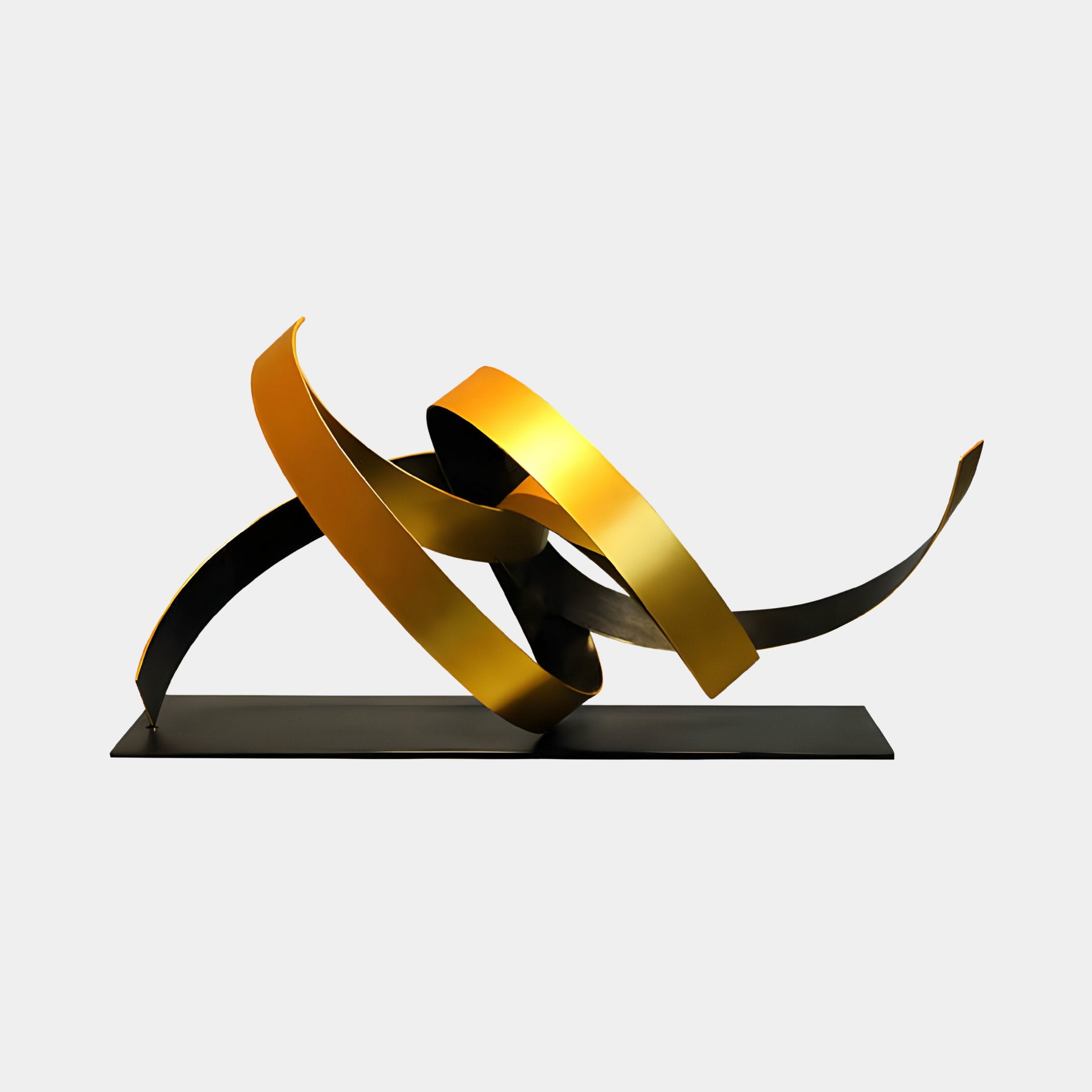 Ribbon Gold Abstract Steel Sculpture - 80cm