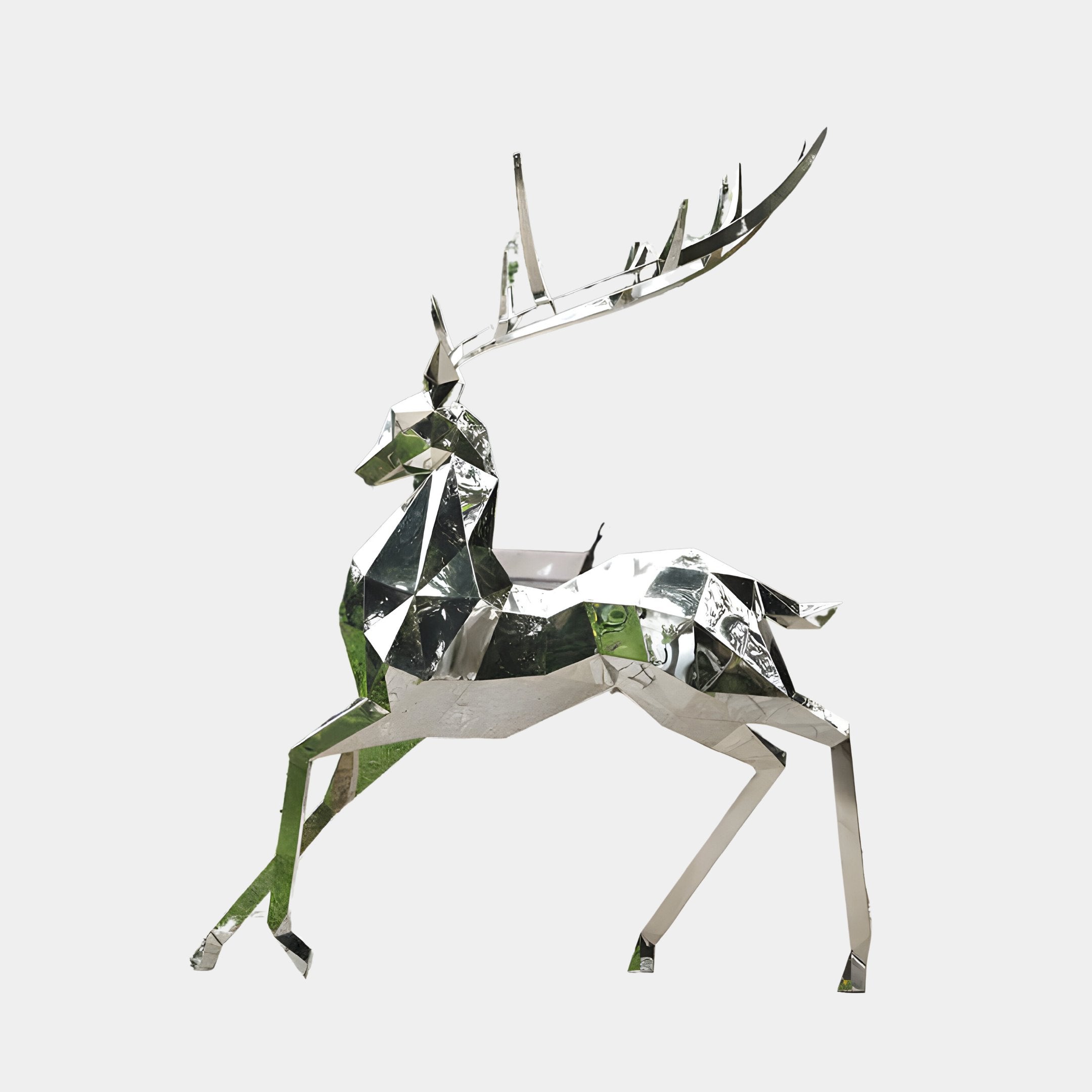 Noble Deer III Geometric Steel Sculpture - 204cm