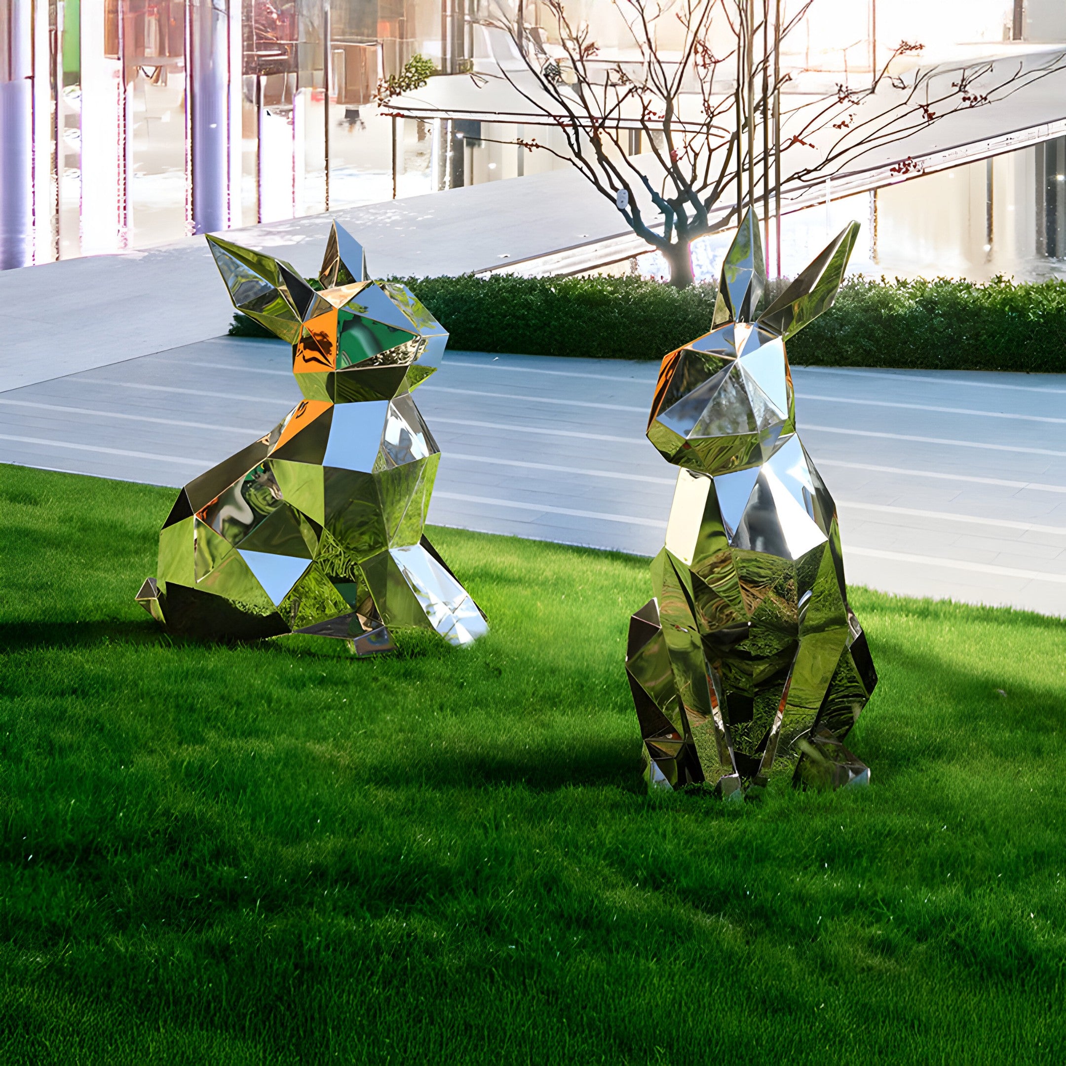 Coco Rabbit Steel Outdoor Sculpture - 61cm