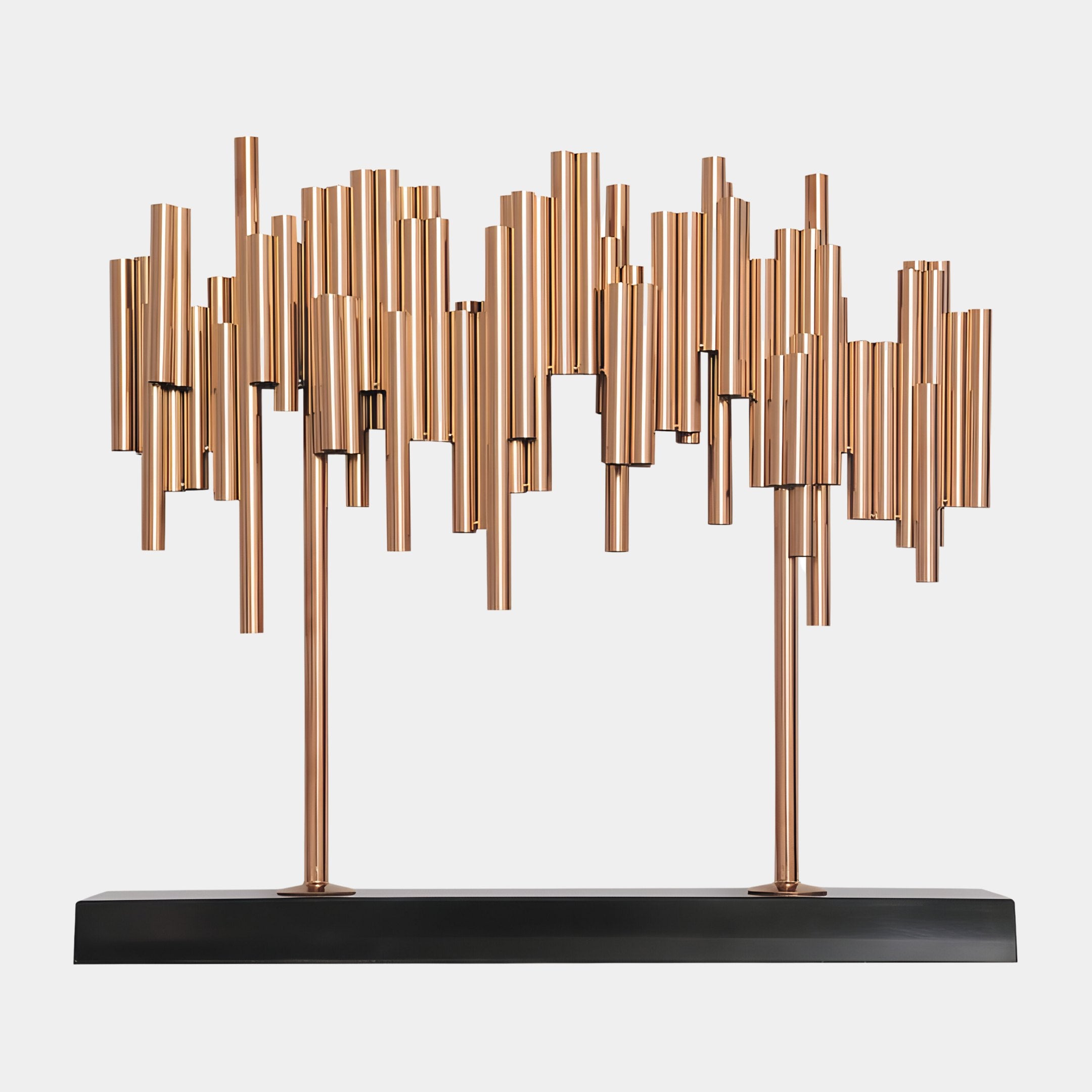 Strata Long Copper Abstract Steel Sculpture - 90cm