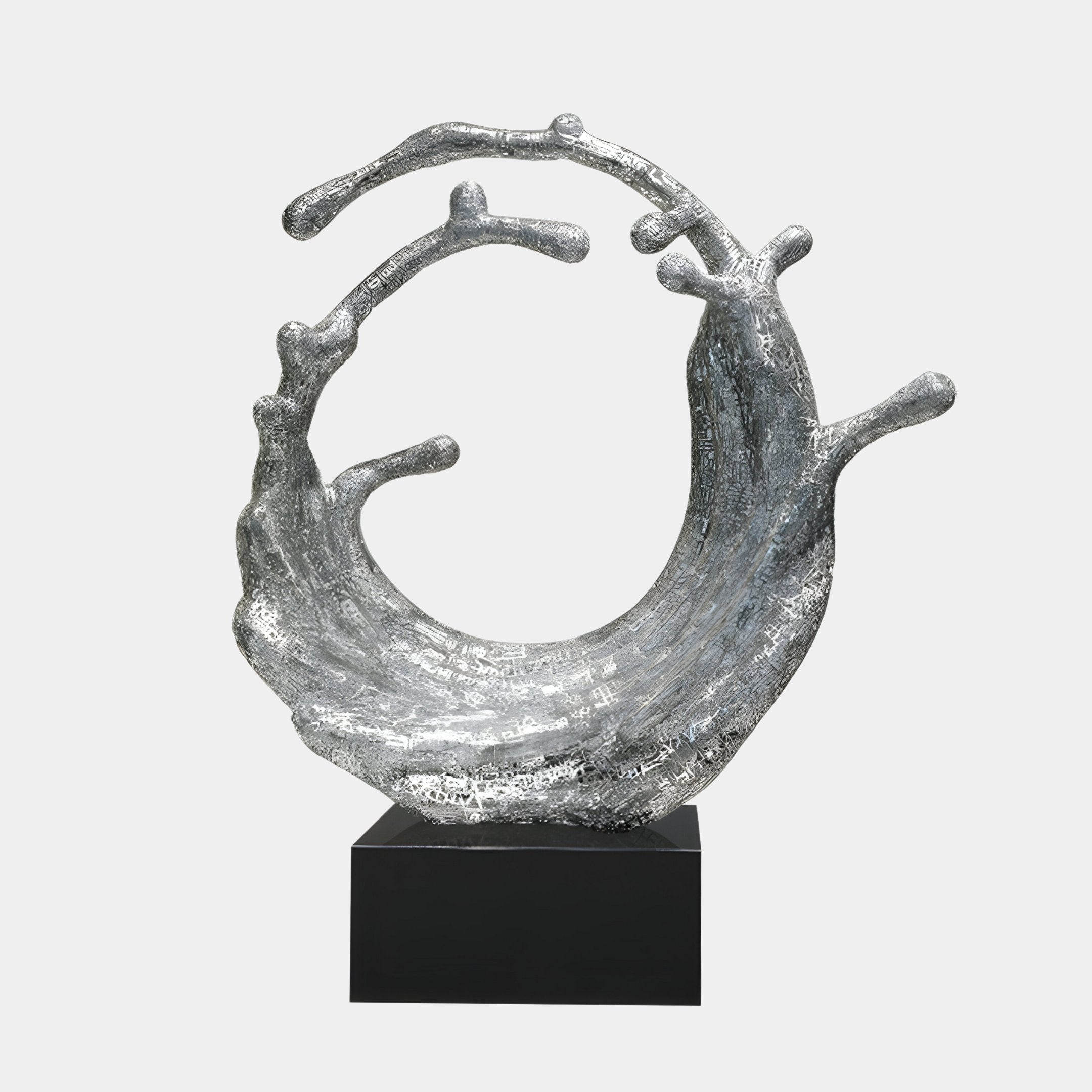 Timeless Wave Silver Organic Steel Sculpture - 117cm