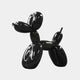 The Onyx Black Balloon Dog Sculpture - 80cm by Giant Sculptures is a shiny piece of contemporary art, featuring a smooth surface and visible contours against a plain white background.