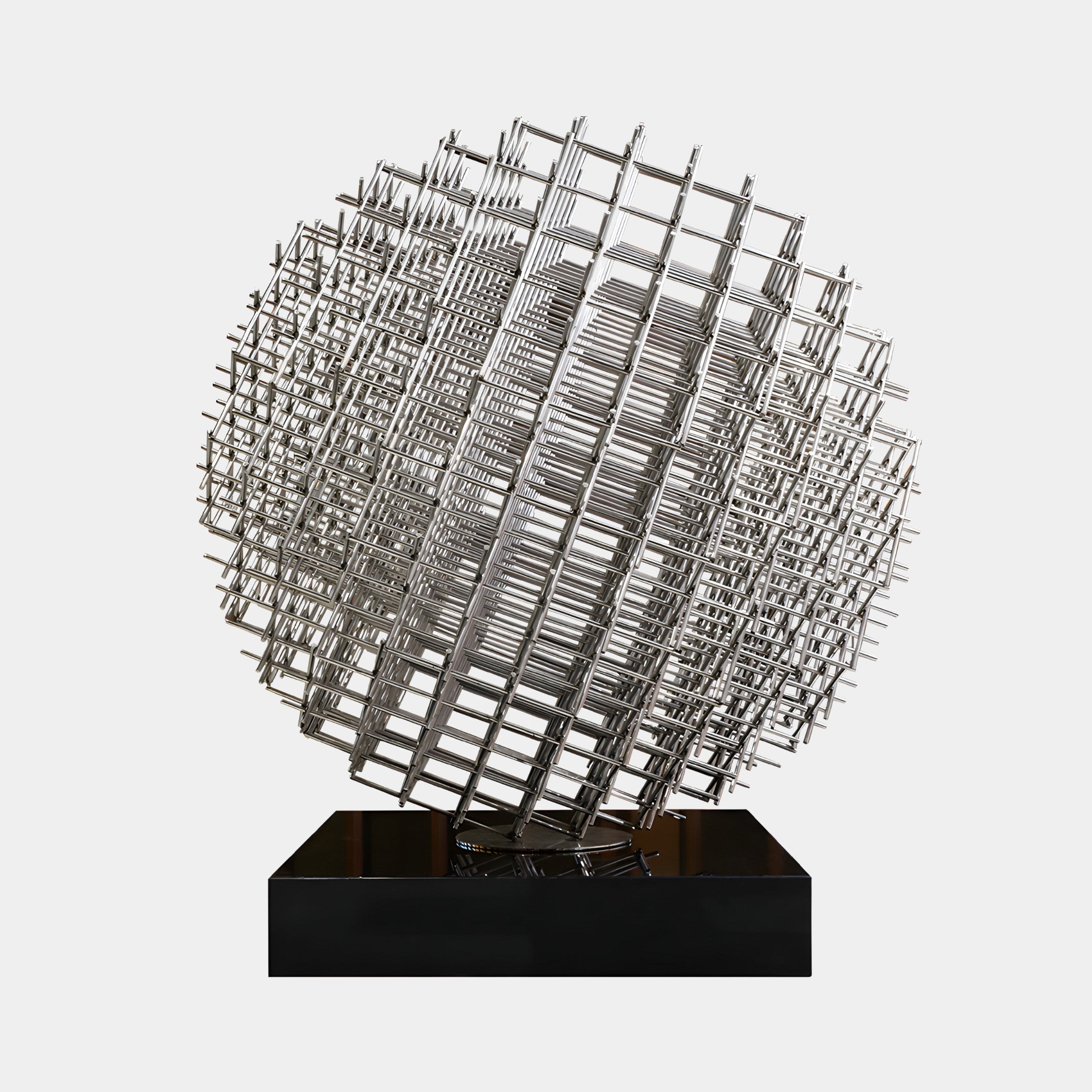 Mesh Silver Geometric Steel Sculpture - 135/200cm