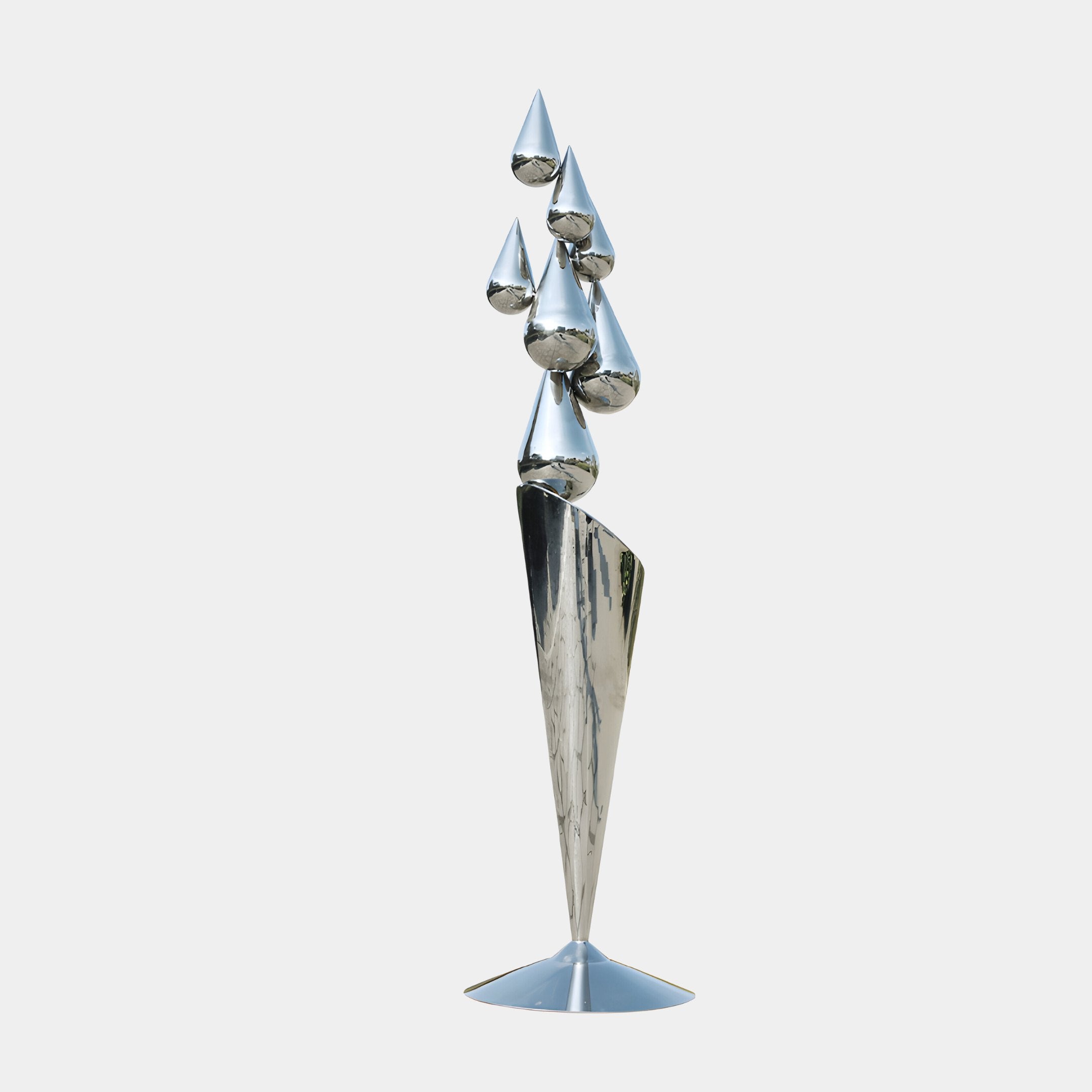 Teardrop Abstract Steel Outdoor Sculpture - 161cm