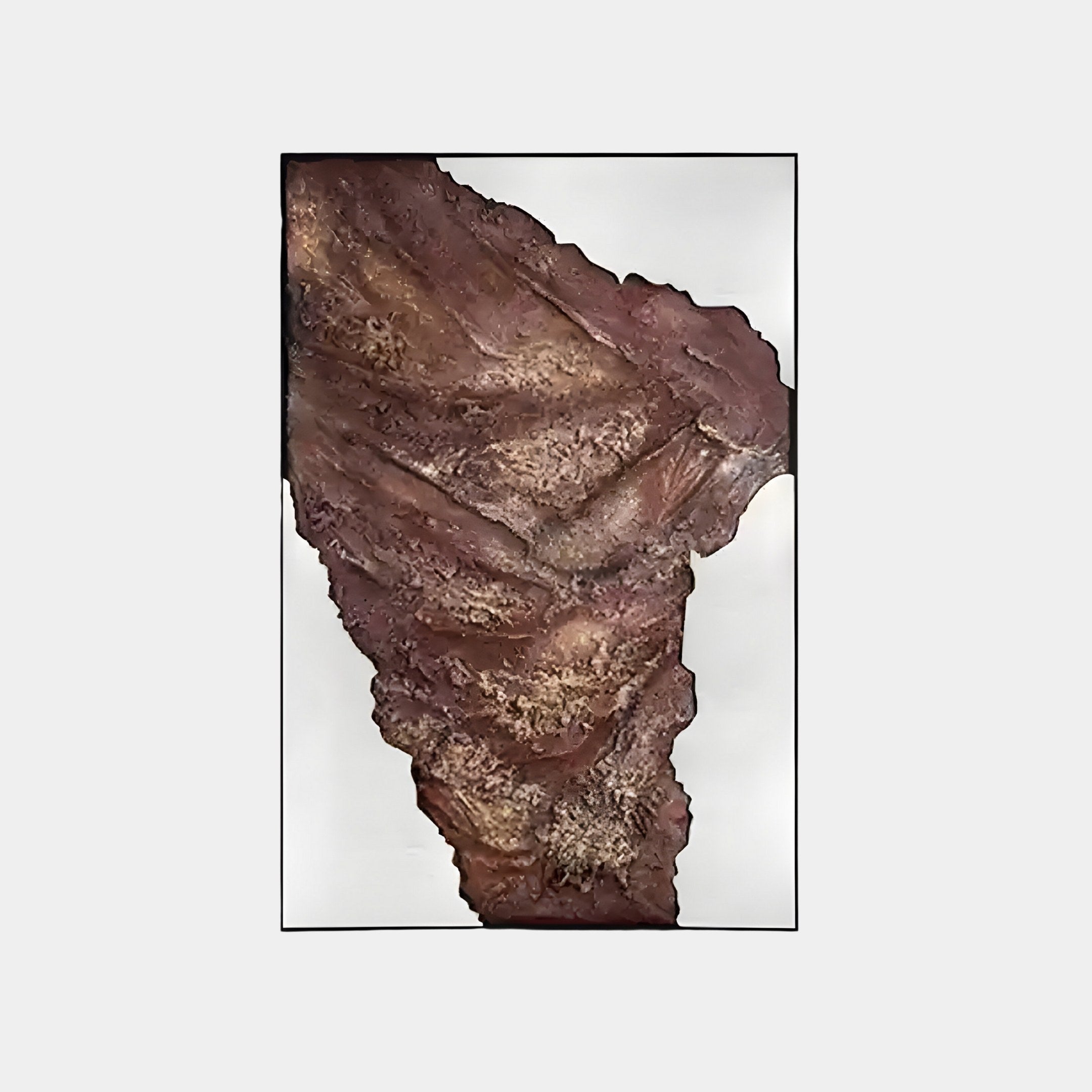 The Terranica Rustic Earth-Toned Textured Abstract Metal Wall Art by Giant Sculptures showcases rugged earthy layers in brown, reddish, and beige tones, creating an organic and weathered appearance.