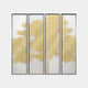 Four-panel Silk Art wall decor featuring a golden tree motif on a luminous silk-inspired background.