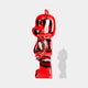 Ruby Red Bear Sculpture 135cm - Angled View, featuring handcrafted electroplated red surface.