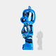 Sapphire Blue Bear Sculpture 135cm - Angled View, highlighting the handcrafted electroplated blue finish.